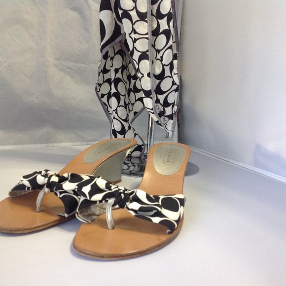 Coach Shoes - Coach Wedge Heeled sandals & Matching Purse Scarf